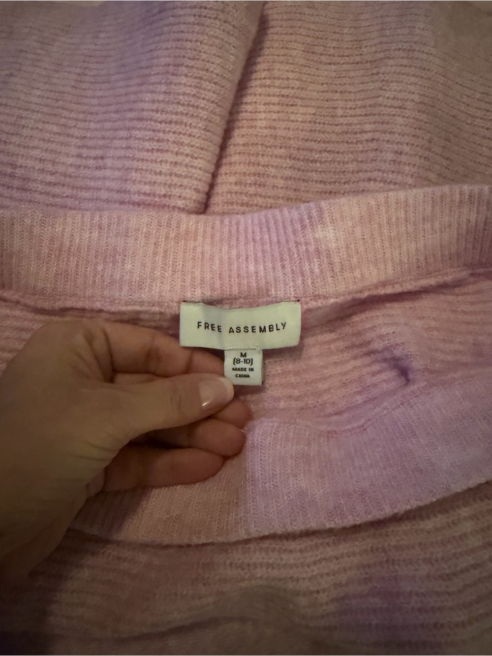 Light Pink Women's Knit Skirt Set - Cozy Two-Piece Outfit - Picture 6 of 7